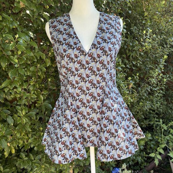 Marni Italy Tunic Top V Neck Sleeveless Floral Print Blouse Size 38 - Picture 1 of 12